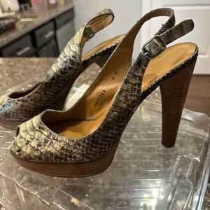 Stuart Weitzman Snakeskin Platform Heels